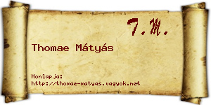 Thomae Mátyás névjegykártya